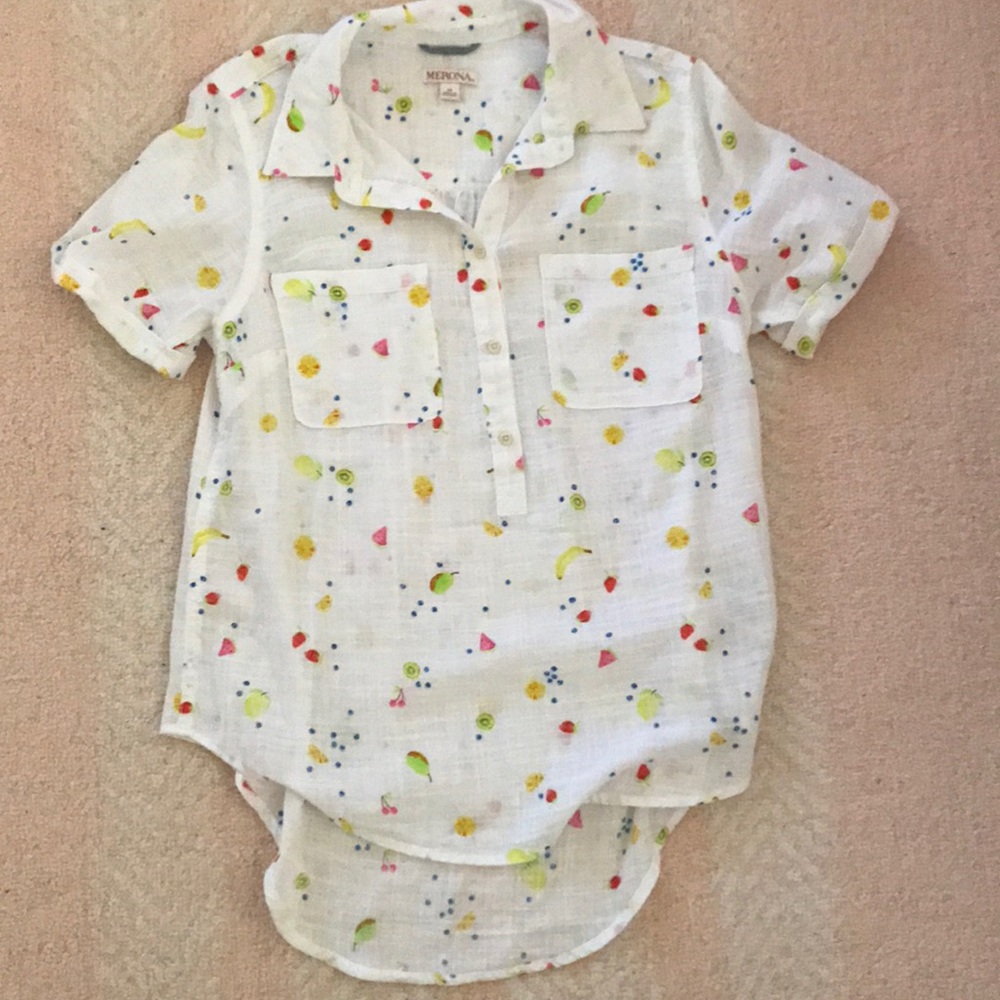 Merona Fruit Button Up Blouse